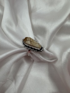 Anillo largo de jaspe natural con diseño de cometa, chapado en plata, hecho a mano, vintage, con piedras preciosas, para mujer, joyería al por mayor - Product Image 4