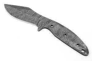 Hand Forged Damascus Steel Blank Blade Kit Full Tang Fixed Blade DIY Utility Knife Making Blades with Handle <b>Scale</b> and Pins - Product Image 3