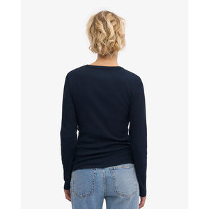 Camiseta de Manga Larga Ajustada para Mujer, Camiseta Deportiva de Algodón con Cuello Redondo para Mujer - Product Image 5