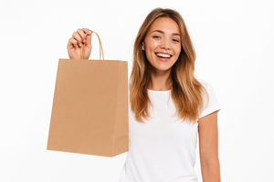 Bolsa de Papel Kraft Marrón Reutilizable y Ecológica con Asa Retorcida |   Bolsa de Embalaje para Alimentos de Supermercado y Compras de 12x5x16 Pulgadas - Product Image 3