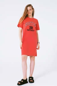 <b>Women's</b> <b>Red</b> Crew Neck <b>T</b>-<b>Shirt</b> 100% Cotton Loose Fit Casual Jersey Knitted Breathable Solid Color Short Sleeve All Seasons - Product Image 3