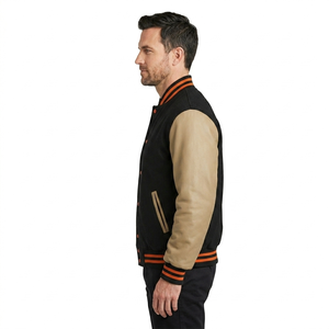 HMR Custom High-Quality Wool & Leather Sleeve Letterman <b>Jacket</b> | Embroidered Logo Varsity <b>Jacket</b> for Men & <b>Women</b> - Product Image 2