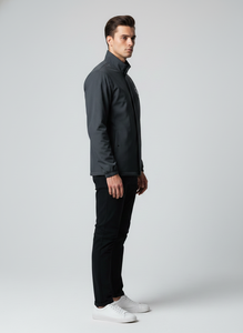 Veste coupe-vent en nylon pour homme, streetwear noir personnalisé avec logo, imperméable, décontractée, pour l'extérieur - Product Image 2