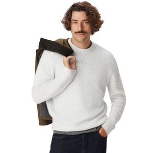 Suéter de Punto Blanco para Hombre, Cuello Redondo, Manga Larga, Informal, Cálido, Suave, a la Moda, con Logotipo Personalizado, Fabricante OEM, Venta al Por Mayor - Product Image 6