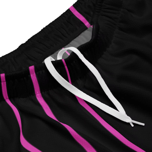 Men's Sublimated Basketball Shorts Black Pink Teal Palm Tree Print Elastic Waist Quick Dry Summer Wear - Product Image 5