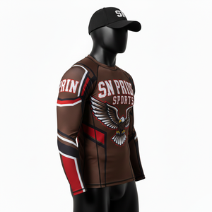 Rashguard MMA unisexe imprimé sur mesure, impression numérique, polyester/spandex, séchage rapide, manches longues, tissu 220g, couleur et logo personnalisés - Product Image 3