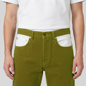 SAAR INDUSTRIES Straight Leg <b>Men</b> <b>Jeans</b> Olive Green Cotton Denim Casual Midweight Regular Fit Quick Dry Medium Wash Winter - Product Image 6
