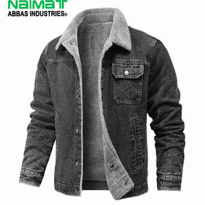 Veste en jean d'hiver pour homme, doublée polaire Sherpa, style camionneur, chaude et épaisse en coton, coupe ajustée, vêtement décontracté et tendance - Product Image 5