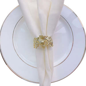 Elegante Juego de Anillos para Servilletas Reutilizables con Acabado Metálico, Accesorios para Mesa de Comedor para Bodas y Eventos Especiales - Product Image 1