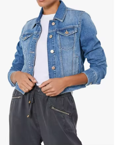 Nouvelle Veste en Jean Brodé Respirante Printemps Grande Taille avec Grosses Perles 100% Coton Lavé Style Urbain de Haute Qualité - Product Image 3