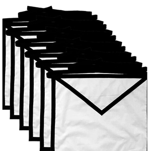 Paño Funerario Masónico de Algodón Blanco con Ribete Negro, Cuello Triangular, 14x16 Pulgadas, Impresión Personalizada, Pin de Seguridad Cosido, Paquete de 6, 12, 24, 36 - Product Image 1