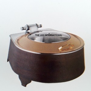 Nouvel arrivage : Réchaud de buffet en acier inoxydable martelé texturé pour la restauration, chauffe-plats pour la décoration de table - Product Image 3