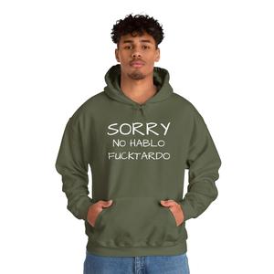 Sweat à capuche unisexe surdimensionné en molleton 100% coton brodé « Funny Sorry » - Product Image 3