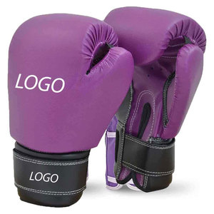 Gants de boxe en cuir bleus et jaunes à lacets pour adultes, pour l'entraînement - Product Image 4