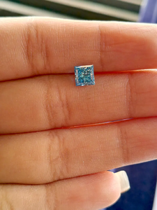 Diamant de laboratoire bleu vif taille princesse 1,00 carat certifié IGI, diamant non monté pour bague de fiançailles, diamant CVD, bague personnalisée - Product Image 2