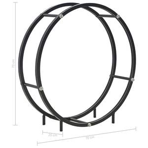 Soporte para Leña de Acero Negro de 27.6"x7.9"x27.6" Accesorio para Chimeneas - Product Image 6