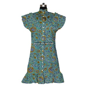 Tunique Kurti en coton imprimée à la main / Vêtements ethniques / Vêtements d'Inde et du Pakistan / Tunique ethnique respirante - Product Image 2