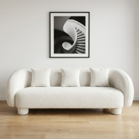 Canapé en tissu moderne en forme de L trois places avec dossier à coussins détachables - Construction renforcée durable, écologique pour usage commercial et hôtelier