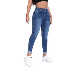 Jeans de mezclilla ajustados casuales para mujer, estilo sexy, con efecto desgastado, bordados personalizables, cintura alta, color liso, lavables - Product Image 5