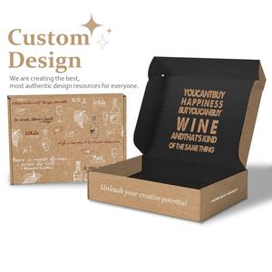 Custom Logo Flat Pack Wine <b>Bottle</b> Packaging <b>Box</b> High Quality Corrugated Retail Wine Shipping & Gift Boxes Wholesale - Product Image 1