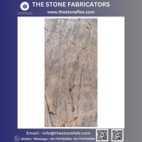 Plaque de placage en marbre fin Dolomite Brun Forêt, design moderne, épaisseur 1-1,5 mm, TSF Inde, solution graphique étanche pour projets