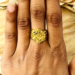 Top Choice Nugget <b>Ring</b> Minimalist Brass Band <b>Ring</b> For Men 18k Gold Plated Textured Hip Hop <b>Statement</b> <b>Ring</b> For Wholesale/OEM/ODM - Product Image 6