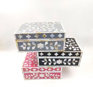 Latest Design 2026 MDF Jewelry Box With MOP & Resin Inlay Magnetic Closure Home Decor Home Decor Jewelry Display <b>Storage</b> Boxes - Product Image 6