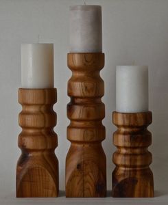 Modern Wooden Candlestick Holder Set Fancy Shape Home Decoration Durable Tabletop Accessories - Product Image 4