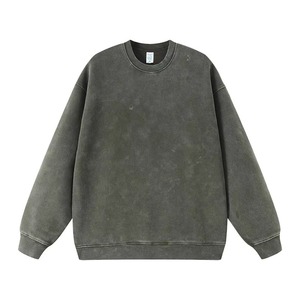 เสื้อสเวตเชิ้ตคอกลมสีเขียวทรงโอเวอร์ไซส์สำหรับผู้ชาย ผ้าฝ้าย 100% เฟรนช์เทอร์รี่ ทรงปกติ แขนยาว ถักทอ สวมใส่สบายๆ สำหรับฤดูใบไม้ร่วง - Product Image 6