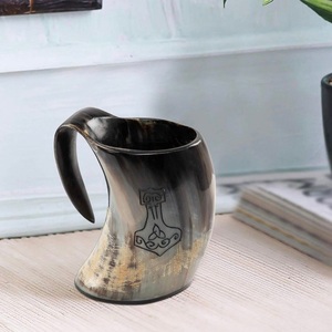 Viking Horn <b>Mug</b> Handmade Buffalo Horn Beer Cup Traditional Nordic Drinkware - Product Image 2