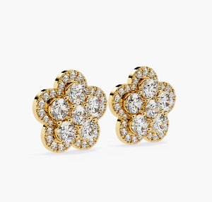 Pendientes de Oro Vintage con Diamantes Cultivados en Laboratorio Certificados por IGI para Mujer - Regalo de Aniversario, Boda, Fiesta, Joyería Directa de Fábrica - Product Image 2