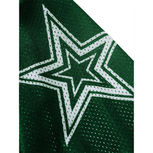 Maillot de football américain de luxe pour homme en polyester maillé bicolore, col en V, coupe oversize, personnalisable avec broderie en twill, commande en gros OEM - Product Image 6