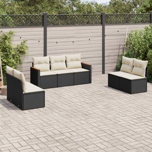 Conjunto de Sofás de Jardín de Ratán PE Negro y Acero con Recubrimiento en Polvo, Muebles de Exterior Elegantes - Product Image 1