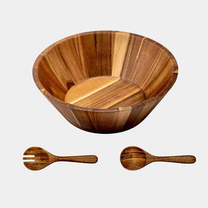 Fournisseur de confiance Bol à salade en bois Bol à salade en bois d'acacia Grand bol de service à salade Grand bol à salade en bois avec ustensiles de service - Product Image 2