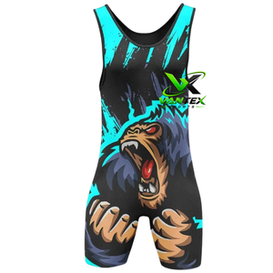 VANTEX SPORTS Unisex Sublimation Printed <b>Wrestling</b> Singlet Quick Dry Spandex Polyester One Piece Romper Adult Custom OEM 200g - Product Image 5