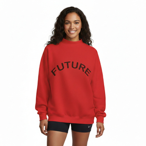 Sweat-shirt classique à col montant pour femme, doux, surdimensionné, idéal pour l'hiver - Product Image 1