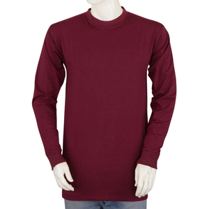 T-shirt à manches longues pour homme, 100 % coton de haute qualité, col rond, coupe ample, respirant, avec logo frontal et manches à revers. - Product Image 4