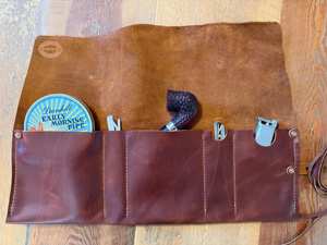 Étui de rangement pour pipes en cuir véritable sur mesure de qualité supérieure, fait main, pochette pour pipes à tabac, kit de voyage PRB-0032 - Product Image 4