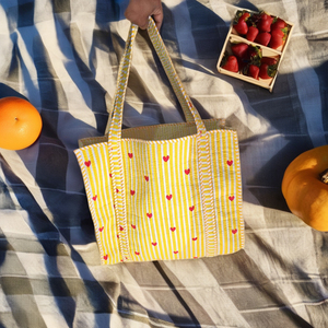 Handmade Soft <b>Quilted</b> Cotton Tote Bag Multi-Purpose Eco-Friendly <b>Handbag</b> Solid Color Linen Lining Custom Sizes & Prints - Product Image 2