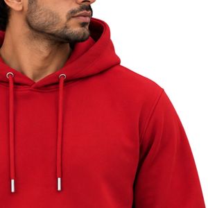 <b>Mens</b> <b>Red</b> Pullover <b>Hoodie</b> Long Sleeve Casual Sweatshirt Custom Logo Streetwear Sportswear Top Shoukat Apparel Manufacturer - Product Image 3