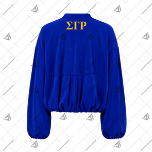 เสื้อเชิ้ตผู้หญิงปักลายไซก้าแกมมาโรโกรีกแบบขายส่ง ทรงโอเวอร์ไซส์ จับจีบ แขนพอง - Product Image 2