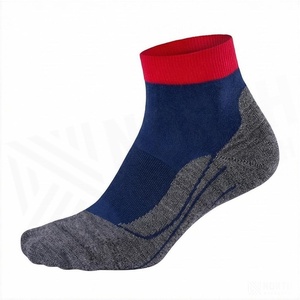 Ankle <b>Socks</b> Solid Color Blue Red Trim Breathable <b>Running</b> <b>Socks</b> for Adults - Product Image 3