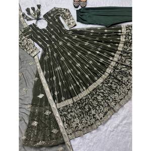 Ensemble de costume Anarkali pour femmes, vêtements de fête, nouveau style fantaisie - Product Image 3