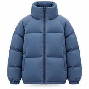 LUXE ATTIRE INDUSTRY Men's <b>Waterproof</b> <b>Hooded</b> Winter <b>Puffer</b> <b>Jacket</b> <b>with</b> Stand Collar Front Logo Polyester Lining Filling 2024 - Product Image 1