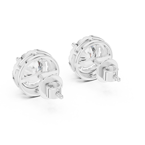 Boucles d'oreilles classiques en moissanite, plaquées or rose, argent 925, sertissage clos, cadeau de fiançailles pour femme, bijoux de luxe pour tous les jours - Product Image 1