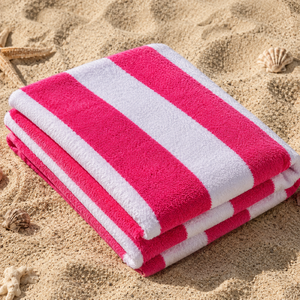 Serviettes de plage en coton turc jacquard rayées Cabana de qualité supérieure, douces, absorbantes, écologiques, séchage rapide, pour l'été, la plage, les voyages et les centres de villégiature - Product Image 1