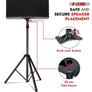 Soporte de Altavoz de 5 Niveles, Trípode, Resistente, Ajustable, 72 Pulgadas, Soporte Universal para PA, DJ, Estudio, con Bolsa - Product Image 4