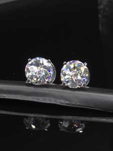 Round Cut Lab Grown Solitaire <b>Stud</b> <b>Earrings</b> D Color VVS1 925 Sterling <b>Silver</b> Solid 10K 14k Gold Unisex <b>Earrings</b> Wholesale Price - Product Image 4