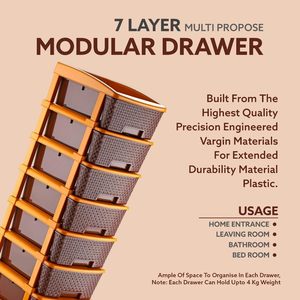 Moderno Armario Organizador Modular Plegable y Apilable de 7 Niveles, de Plástico Resistente al Agua, para el Hogar - Product Image 6