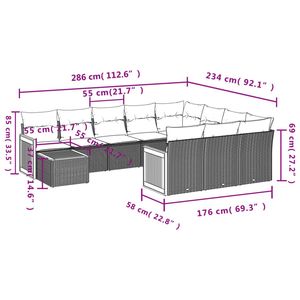 Conjunto de Sofás de Jardín de Ratán Negro para 6 Personas, Muebles de Exterior Resistentes a la Intemperie, Diseño Contemporáneo con Detalles en Madera de Teca - Product Image 5